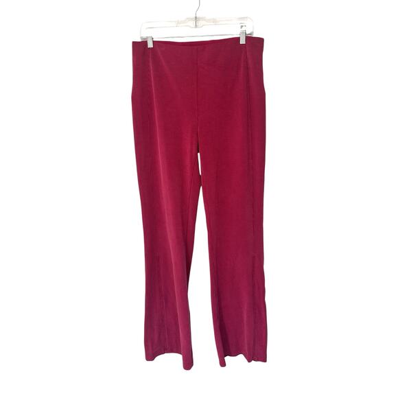Lululemon Pink Pull On Stretch Brushed Softstreme Ribbed Zip Flared Pant Size 12 - Picture 1 of 14